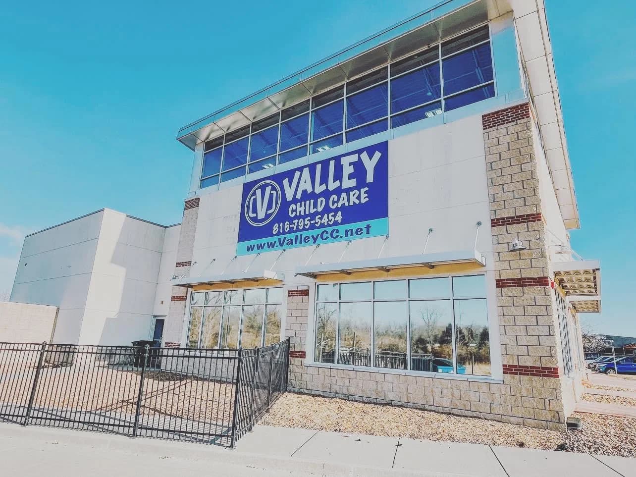 The Valley Child Care building, its sign facing the street